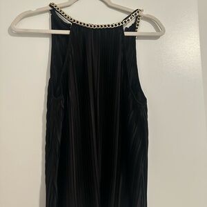 Marc New York Black Pleated top with Chain Accent